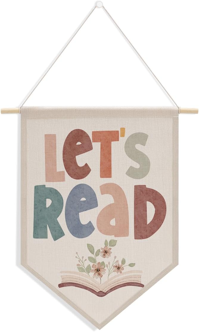 XFN Reading Nook Classroom Wall Decor Wall Decor Library Decor Educational Wall Hanging Pennant Flag Banner Teacher Office Nursery Reading Corner Home Bookshelf Decor Wall Art Birthday Book Lovers Gifts - Image 1
